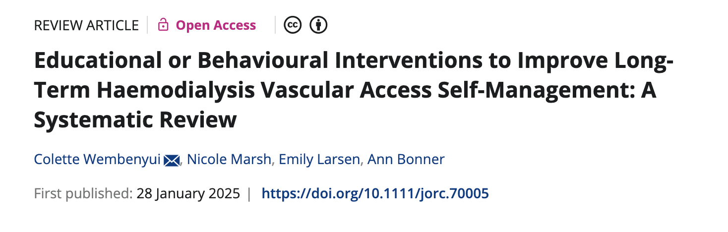 Educating Haemodialysis Patients on Vascular Access Care Educating Haemodialysis Patients on Vascular Access Care